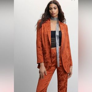Mango Jacquard blazer & pants suit set